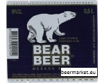 Õllepudeli silt Bear Beer 9 % (for Latvian market)