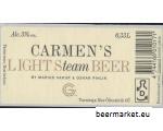 Õllepudeli silt CARMEN'S LIGHT Steam BEER by Moe Brewery